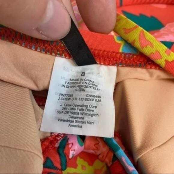 J CREW BANDEAU RING REMOVABLE STRAP ONE PIECE HIGH CUT BRIGHT FLORAL SWIMSUIT 8 - Picture 8 of 11